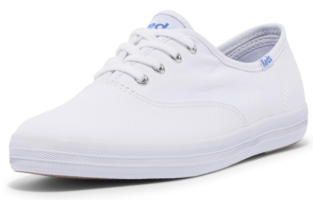 Keds womens Champion Canvas Sneaker, White, 9 US
